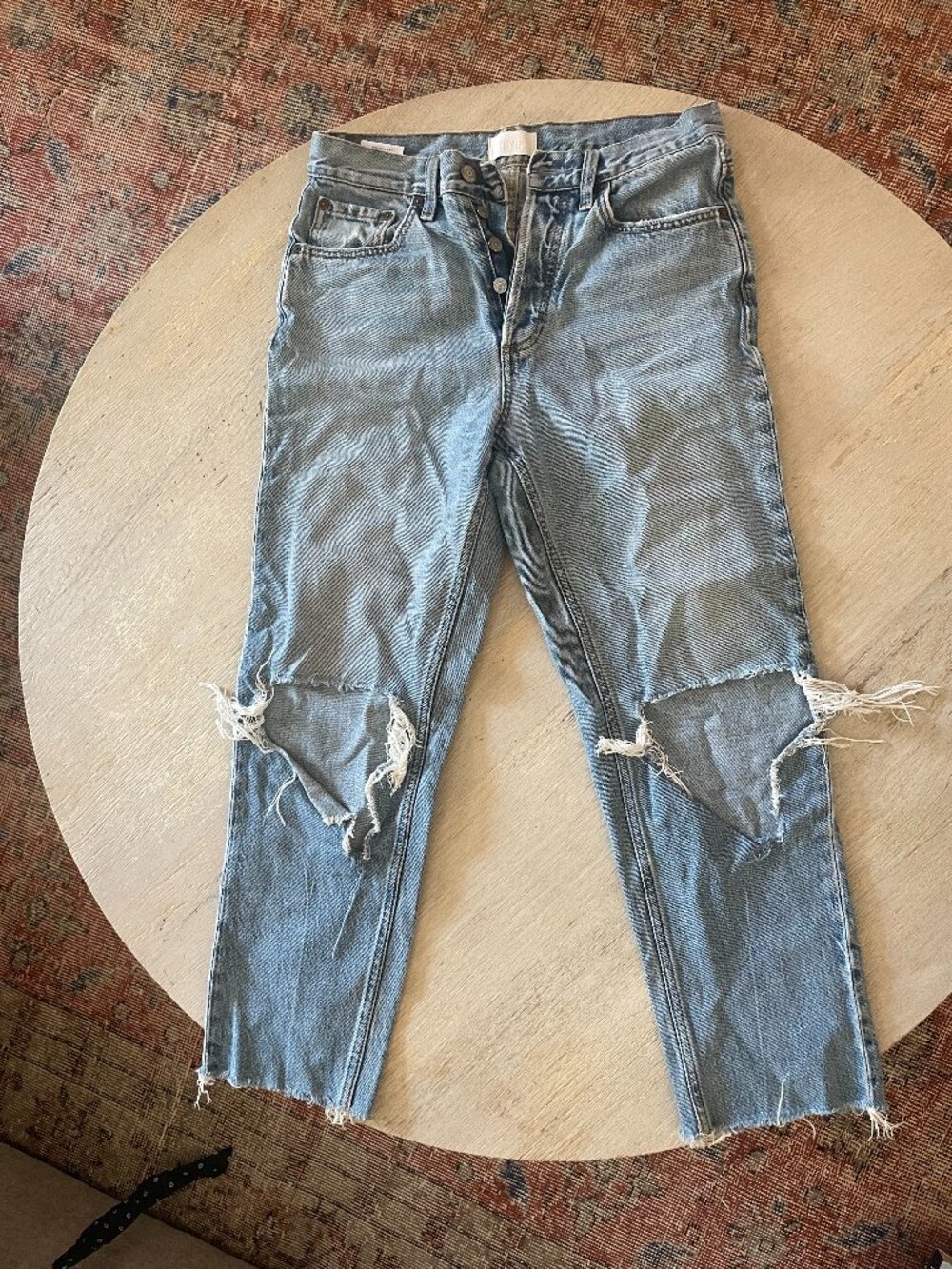 Boyish Jeans The Tommy High Rise Straight Leg Distressed 26